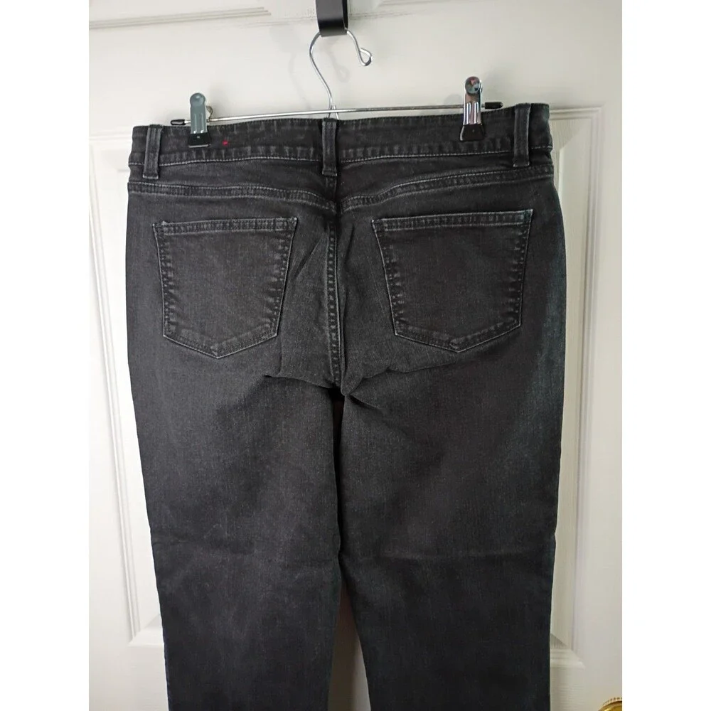 Talbots 10P Black Denim Jeans Curvy Straight Norm Core Mid Rise casual comfort
